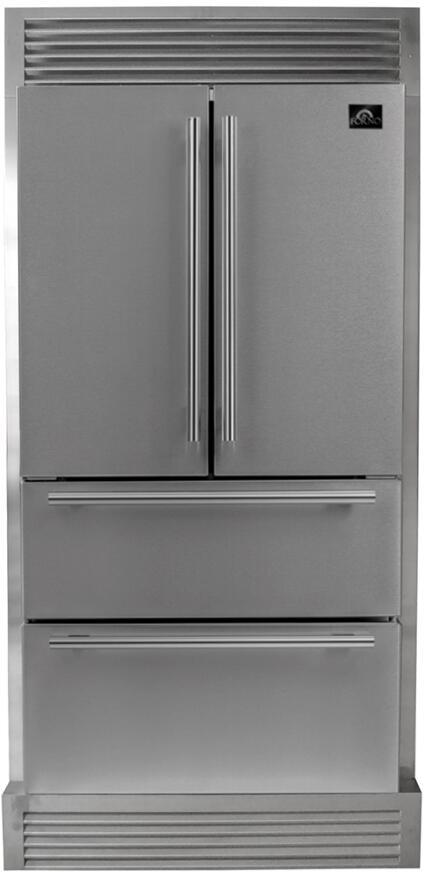 Forno 36" French Door Refrigerator - 19 cu.ft with Double Freezer Drawer and Ice Maker - with 4” Custom Grill (FFRBI1820-40SG)