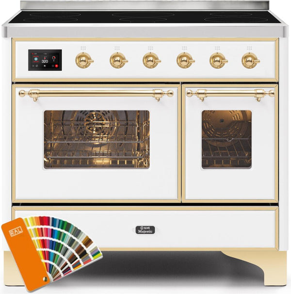 ILVE 40" Majestic II induction Range with 6 Elements - 3.82 cu. ft. Oven - Brass Trim in Custom RAL Color (UMDI10NS3RALG)