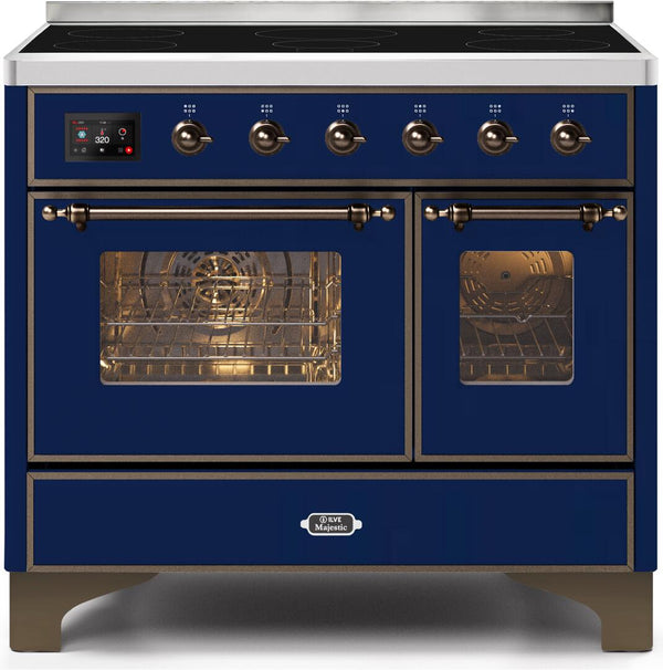 ILVE 40" Majestic II induction Range with 6 Elements - 3.82 cu. ft. Oven - Bronze Trim in Midnight Blue (UMDI10NS3MBB)