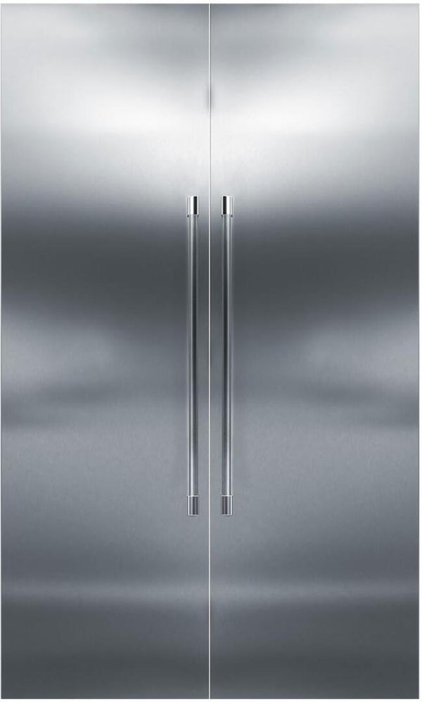 Perlick 48" Side-by-Side Column Refrigerator Set with Door Panel in Stainless Steel, Toe Kick, and Pro Handle