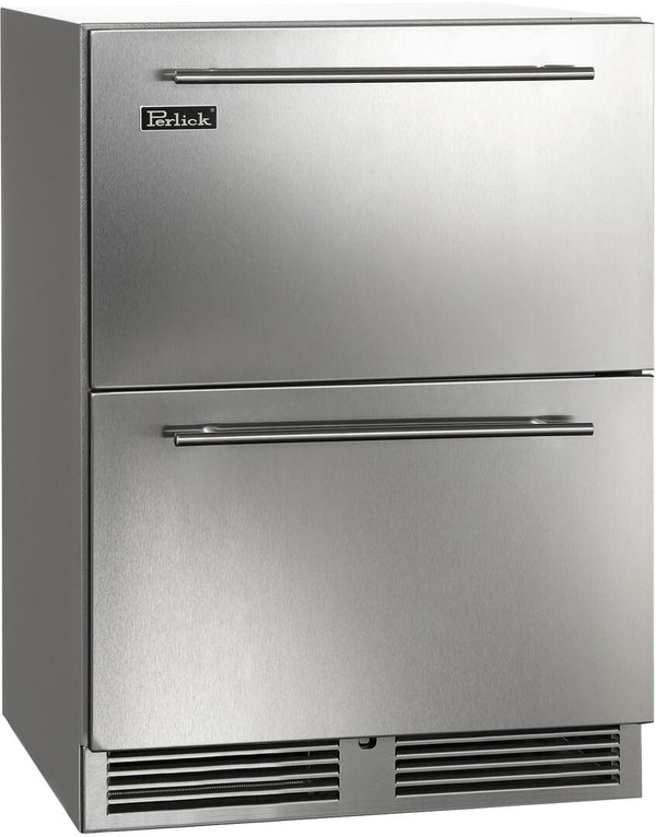 Perlick C Series 24" Outdoor Built-In Counter Depth Drawer Refrigerator with 5.2 cu. ft. Capacity in Stainless Steel (HC24RO-4-5)