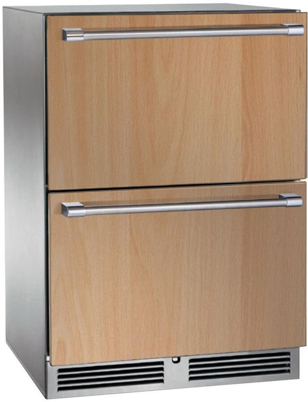 Perlick Signature Series 24" Built-In Counter Depth Drawer Refrigerator with 5.2 cu. ft. Capacity, Panel Ready (HP24RS-4-6)