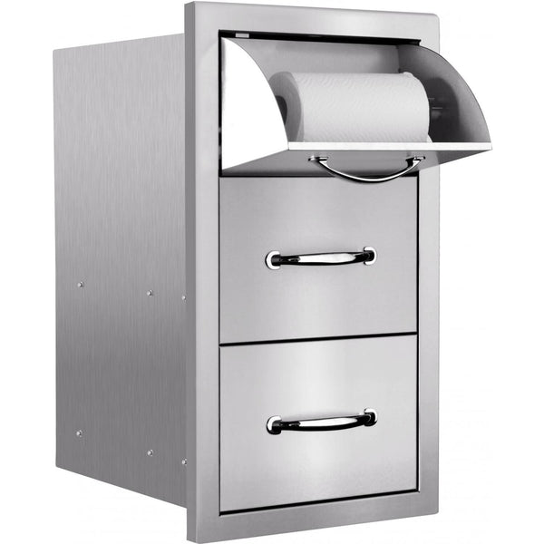 Summerset 15" Stainless Steel Masonry Double Access Drawer With Paper Towel Holder (SSTDC-17M)
