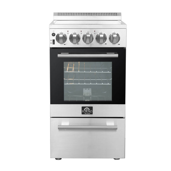 Forno 20" Pallerano Electric Range with 4 Burners in Stainless Steel (FFSEL6052-20)