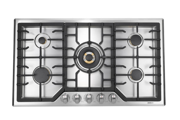ROBAM 36-Inch 5 Burners Gas Cooktop in Stainless Steel (G515)
