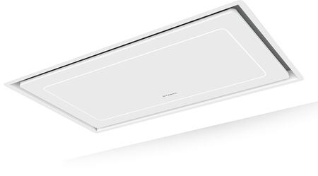 Faber 36" Hi-Light Island Mounted Convertible Range Hood in Stainless Steel & White Glass (HILTIS36WHNB)
