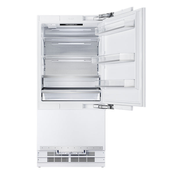 Kucht 36" Built-In Refrigerator in Custom Panel Ready, Bottom Freezer, Counter Depth with Ice Maker (KR360SD)
