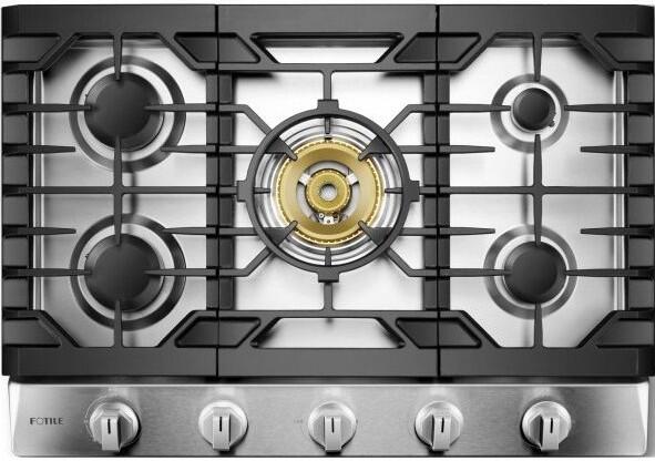 Fotile 30" Natural Gas Cooktop with 5 Sealed Burners, Cast Iron Grates, Edge to Edge Cooking Grates, Flame Failure Protection in Stainless Steel (GLS30501)