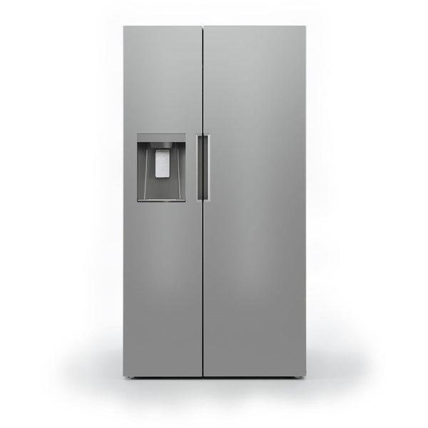 Midea 36" Freestanding Side by Side Refrigerator with 26.3 cu. Ft with 5 Glass Shelves with Water Dispenser in Stainless Steel (MRS26D5AST)