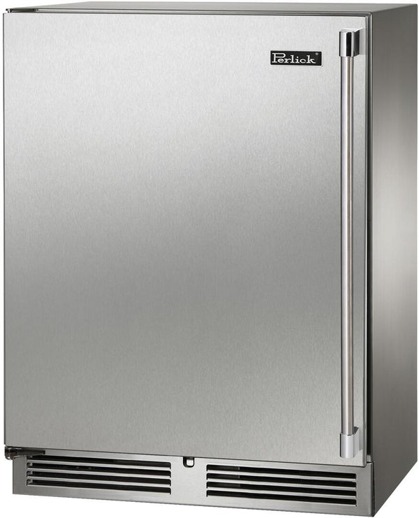Perlick Signature Series 24" Outdoor Built-In Counter Depth Compact Refrigerator with 3.1 cu. ft. Capacity in Stainless Steel (HH24RO-4-1L & HH24RO-4-1R)