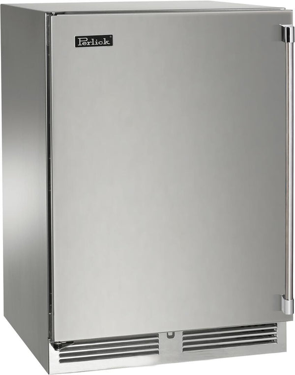 Perlick Signature Series 24" Outdoor Built-In Counter Depth Compact Refrigerator with 5.2 cu. ft. Capacity in Stainless Steel (HP24RO-4-1L & HP24RO-4-1R)